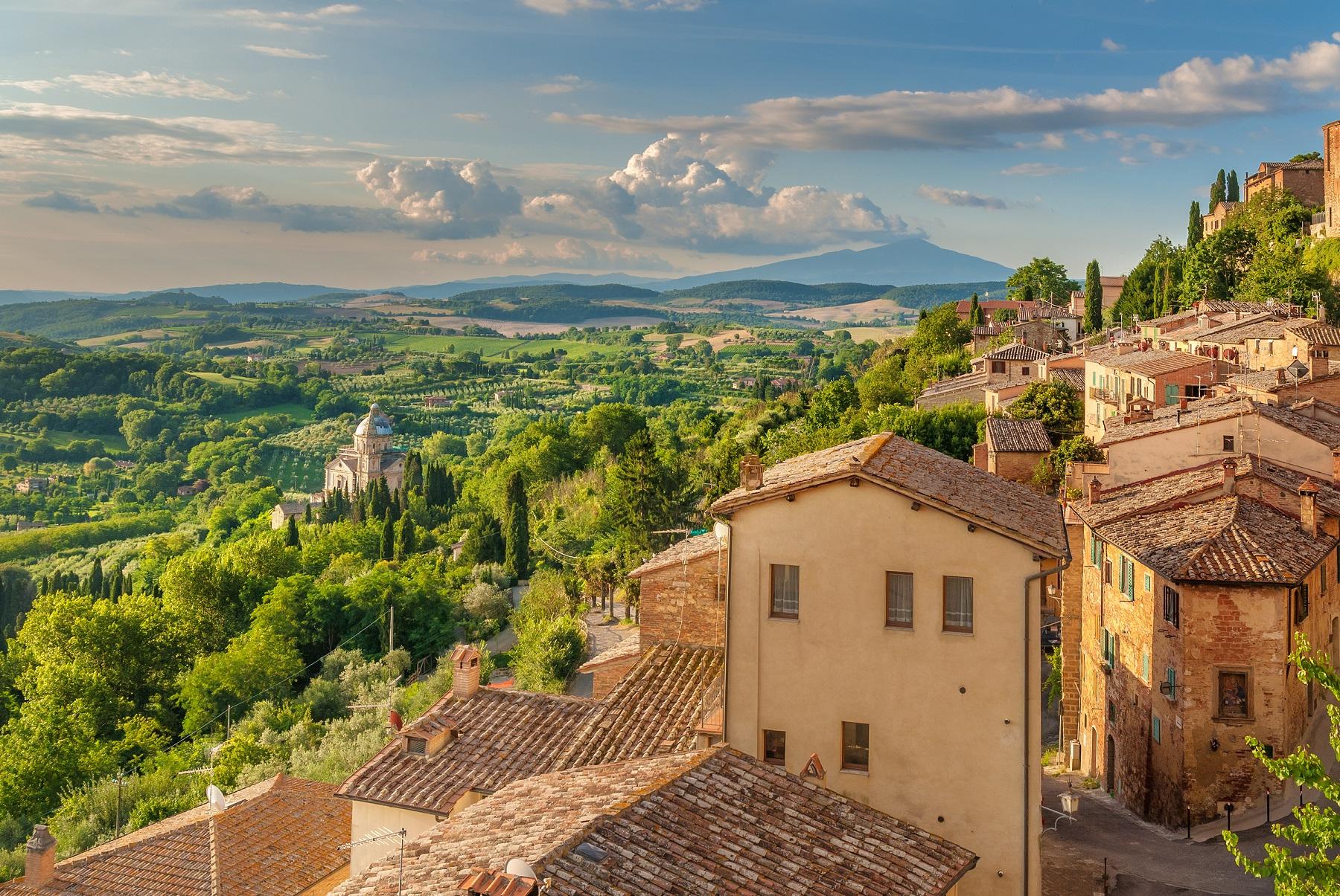 Aerial view of Tuscany.